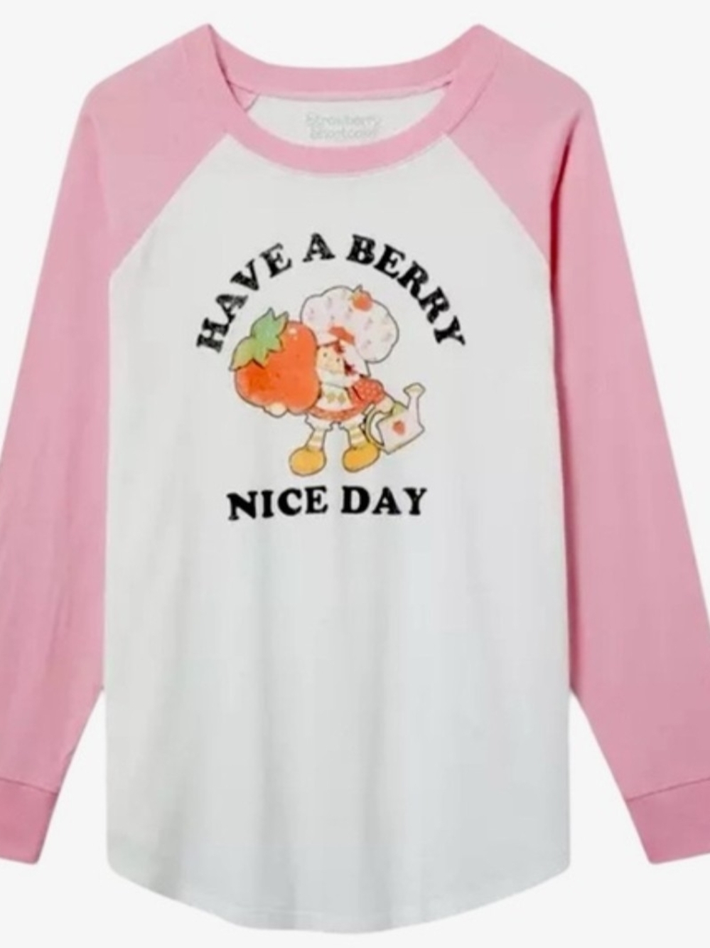 Torrid Pink and White 'Have a Berry Nice Day' Raglan Tee, SZ 1X, EUC